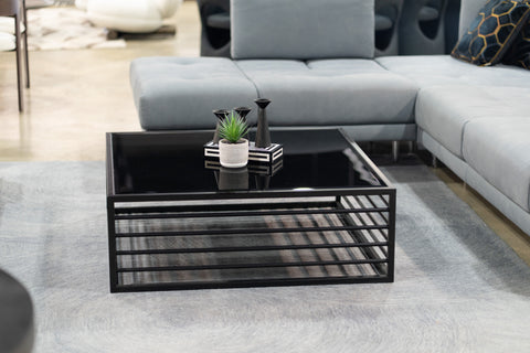 Modrest Malvo Modern Black & Glass Coffee Table Model VGODLZ-215RC-BLK-CT