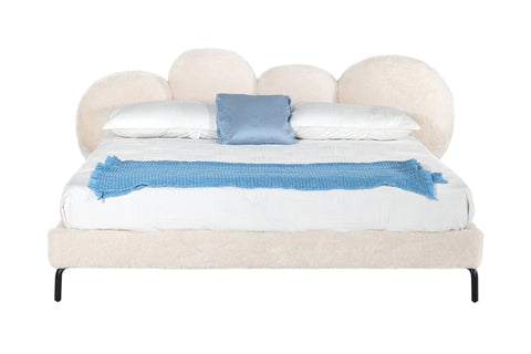 Modrest Destiny Contemporary White Sherpa Bubble Bed Model VGODZW-20104-WHT-BED