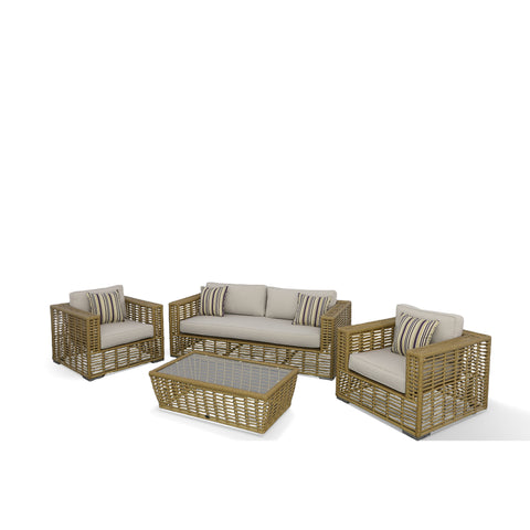 Renava Ko Tao - Outdoor Beige + Wicker Lounge Chair