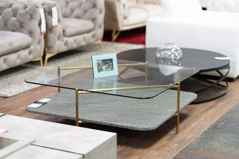 Modrest Cari Glam Gold & Glass Coffee Table Model VGODLZ-247RC-GOLD-CT