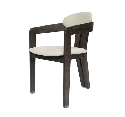 Modrest Thorne Light Grey and Dark Grey Arm Dining Chair By VIG Furniture