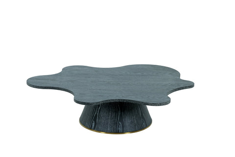 Modrest Gabbro Low Glam Black Wood And Gold Coffee Table Model VGOD-LZ-220C-L-DKW