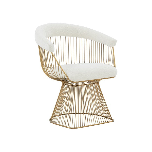 Modrest Chandler Modern White Shepra and Matte Gold Dining Chair By VIG Furniture