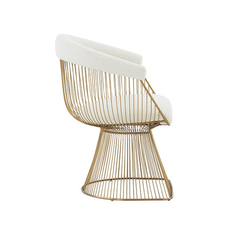 Modrest Chandler Modern White Shepra and Matte Gold Dining Chair By VIG Furniture