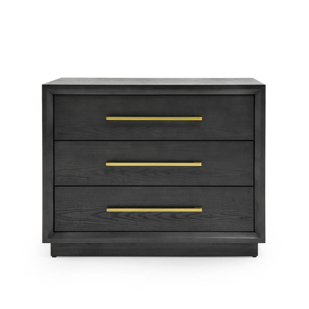 Modrest Manhattan Contemporary Grey and Gold Nightstand