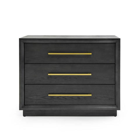 Modrest Manhattan Contemporary Grey and Gold Nightstand