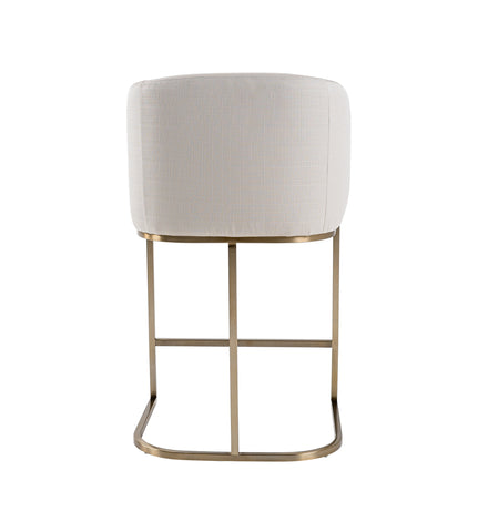 Modrest Yukon Modern Off White Fabric & Brushed Brass Counter Chair Model VGVC-B8362B-CC