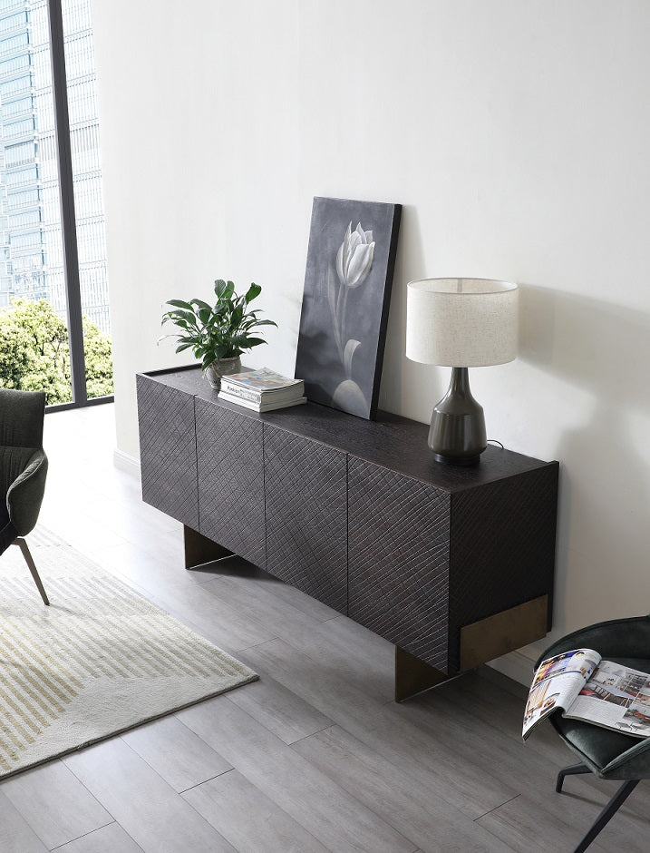 Modrest Gerald Modern Brown Ash And Antique Cooper Buffet Model VGVC-G2206-BRN