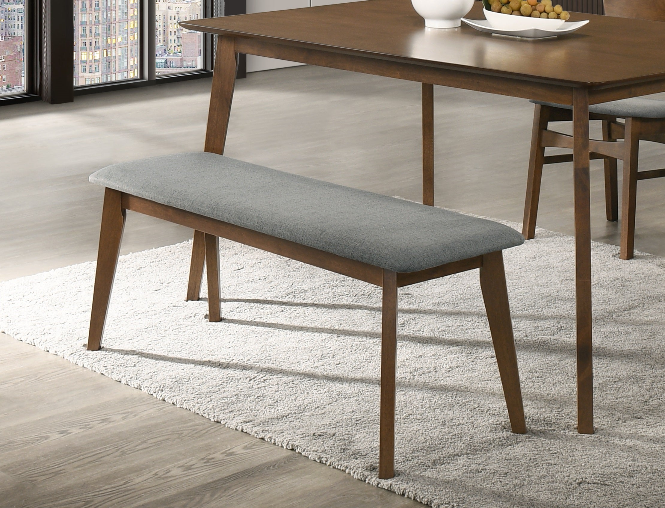 Modrest Castillo Modern Walnut Dining Bench Model VGMA-MI-1115