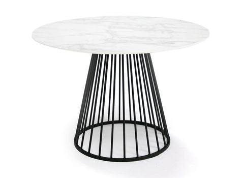 Modrest Holly Modern Round White And Black Dining Table Model VGFH-257012-WB-DT