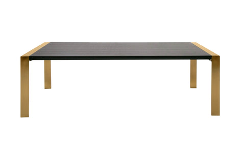 Modrest Fauna Modern Wenge And Brass Dining Table Model VGBB-BN-2T-WB-DT