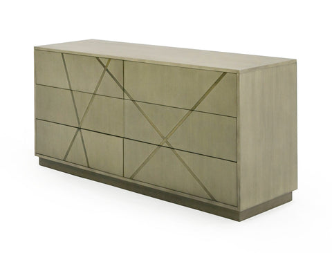 Modrest Nixa Modern Wide Birch & Brushed Bronze Dresser Model VGVC-J1909-D-L-BIR