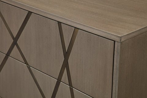 Modrest Nixa Modern Beige Velvet & Brushed Bronze & Birch Bedroom Set Model VGVC-BD1909-SET-BGE