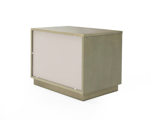 Modrest Nixa Modern Wide Birch & Brushed Bronze Nightstand Model VGVC-N1909-L-BIR