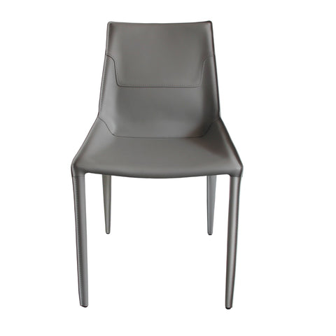 Modrest Halo Modern Light Grey Saddle Leather Dining Chair Set of Two By VIG Furniture