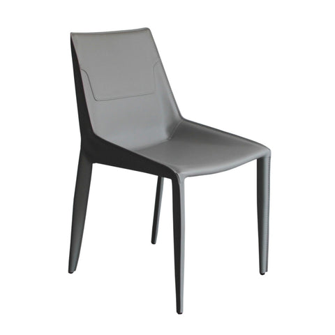 Modrest Halo Modern Light Grey Saddle Leather Dining Chair Set of Two By VIG Furniture