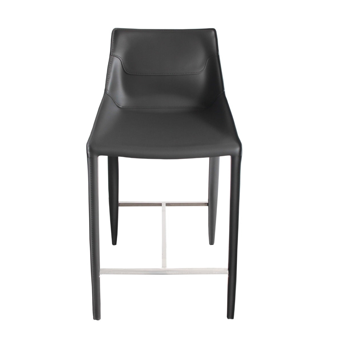 Modrest Halo Modern Grey Saddle Leather Counter Stool Model VGYF-BS1113-GR-CS