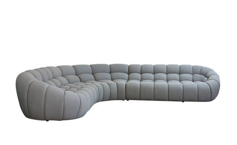 Divani Casa Yolonda Modern Light Grey Curved Sectional Sofa Model VGEV-2126B-LGRY-SECT