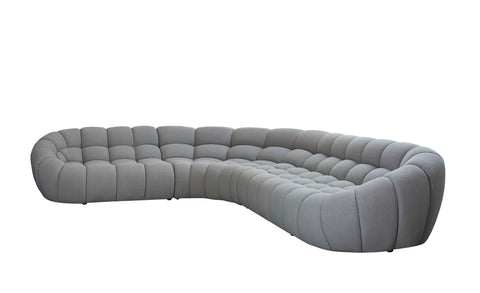 Divani Casa Yolonda Modern Light Grey Curved Sectional Sofa Model VGEV-2126B-LGRY-SECT