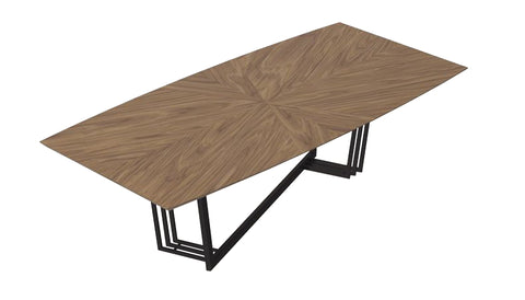 Modrest Gilroy Modern Walnut And Black Dining Table Model VGBB-MI2003T-WAL-B-DT