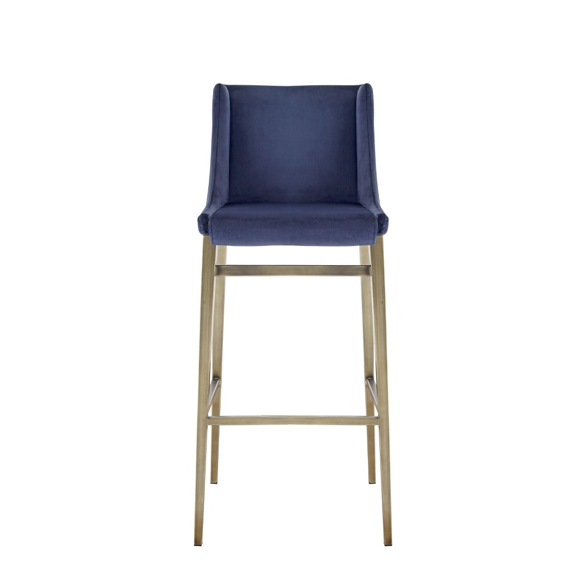 Modrest Mimi Contemporary Blue Velvet & Brass Counter Stool Set Of 2 Model VGGA-6544CH-C-BL-CS