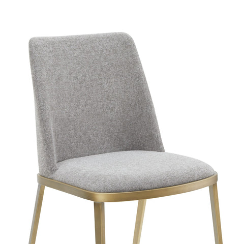 Modrest Brent Contemporary Light Grey Fabric & Brass Dining Chair (Set of 2) By VIG Furniture