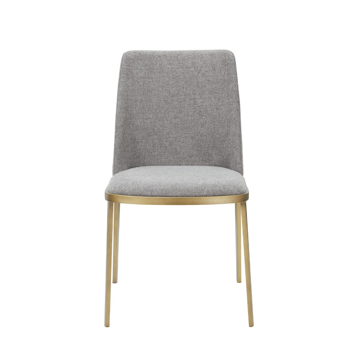 Modrest Brent Contemporary Light Grey Fabric & Brass Dining Chair Set Of 2 Model VGGA-6602CH-C-LG-CS