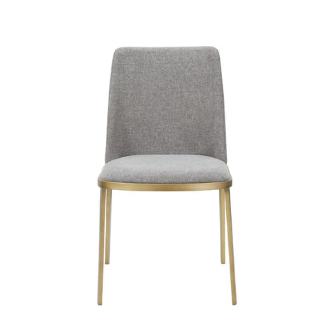 Modrest Brent Contemporary Light Grey Fabric & Brass Dining Chair (Set of 2) By VIG Furniture