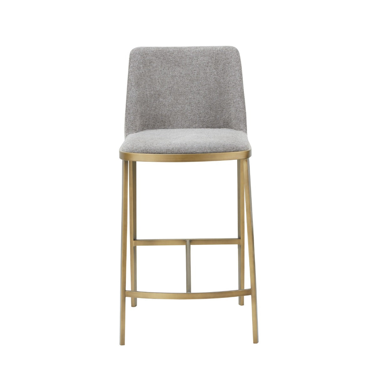 Modrest Brent Contemporary Light Grey Fabric & Brass Counter Stool  Model VGGA-6602CH-C-LG-CST