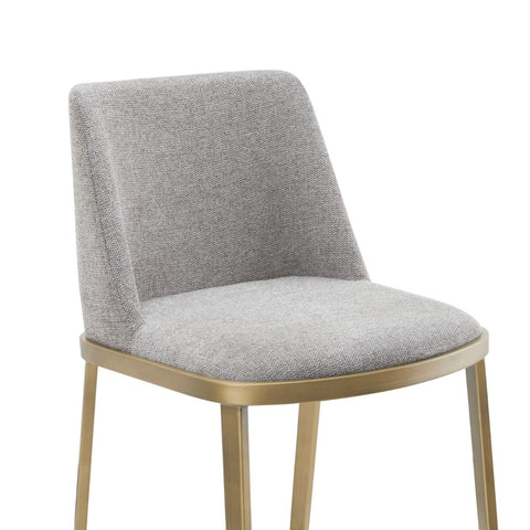 Modrest Brent Contemporary Light Grey Fabric & Brass Counter Stool  Model VGGA-6602CH-C-LG-CST