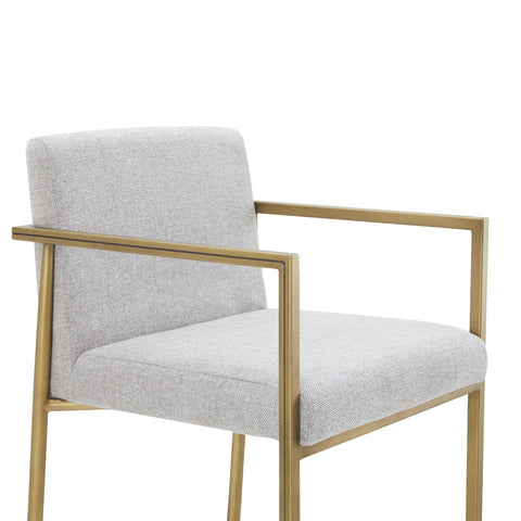 Modrest Burnham Contemporary Light Grey Fabric & Brass Counter Stool  Model VGGA-6960CH-C-CS