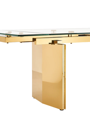 Modrest Nassim Glam Glass Extendable Dining Table Model VGZA-T105-S-GLD