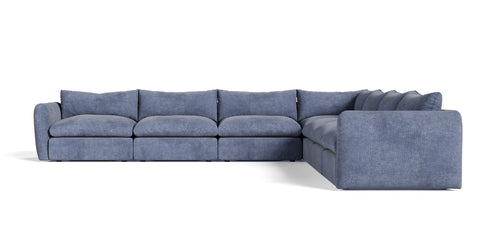 Divani Casa Kinsey Modern Blue Fabric Modular Sectional Sofa 7 Piece Sectional Model VGKK-KF.8035-MOD-NAVY-7-Piece Sectional