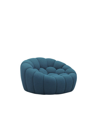 Divani Casa Yolonda Modern Curved Dark Teal Fabric Sofa Set