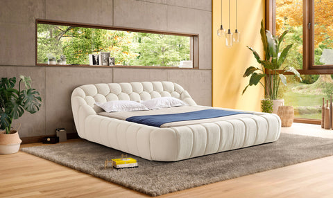 Divani Casa Yolonda Modern Off White Fabric Bed Eastern Model VGEV-A127-BED-OFFWHT-eastern