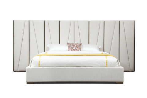 Modrest Nixa Modern Beige Velvet & Brushed Bronze Bed Eastern Model VGVC-BD1909-BED-BGE-eastern