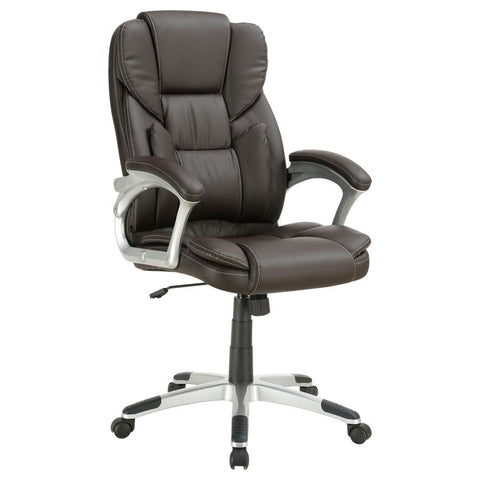 Coaster Kaffir Adjustable Height Office Chair Dark Brown and Silver Model 800045