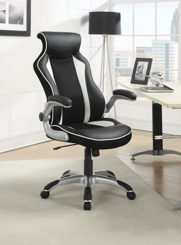 Coaster Dustin Adjustable Height Office Chair Black and Silver Model 800048