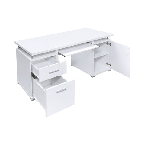 Coaster Tracy 2-drawer Computer Desk White Model 800108