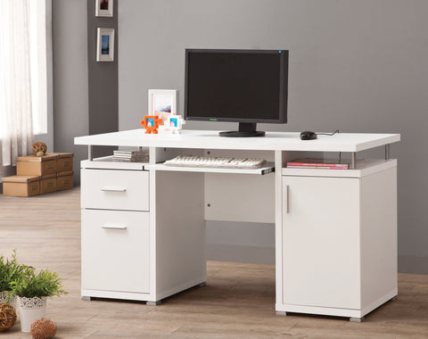 Coaster Tracy 2-drawer Computer Desk White Model 800108