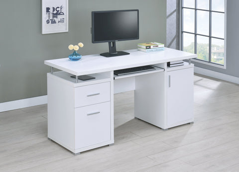 Coaster Tracy 2-drawer Computer Desk White Model 800108