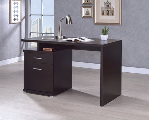 Coaster Irving 2-drawer Office Desk with Cabinet Cappuccino Model 800109
