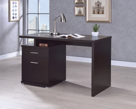 Coaster Irving 2-drawer Office Desk with Cabinet Cappuccino Model 800109