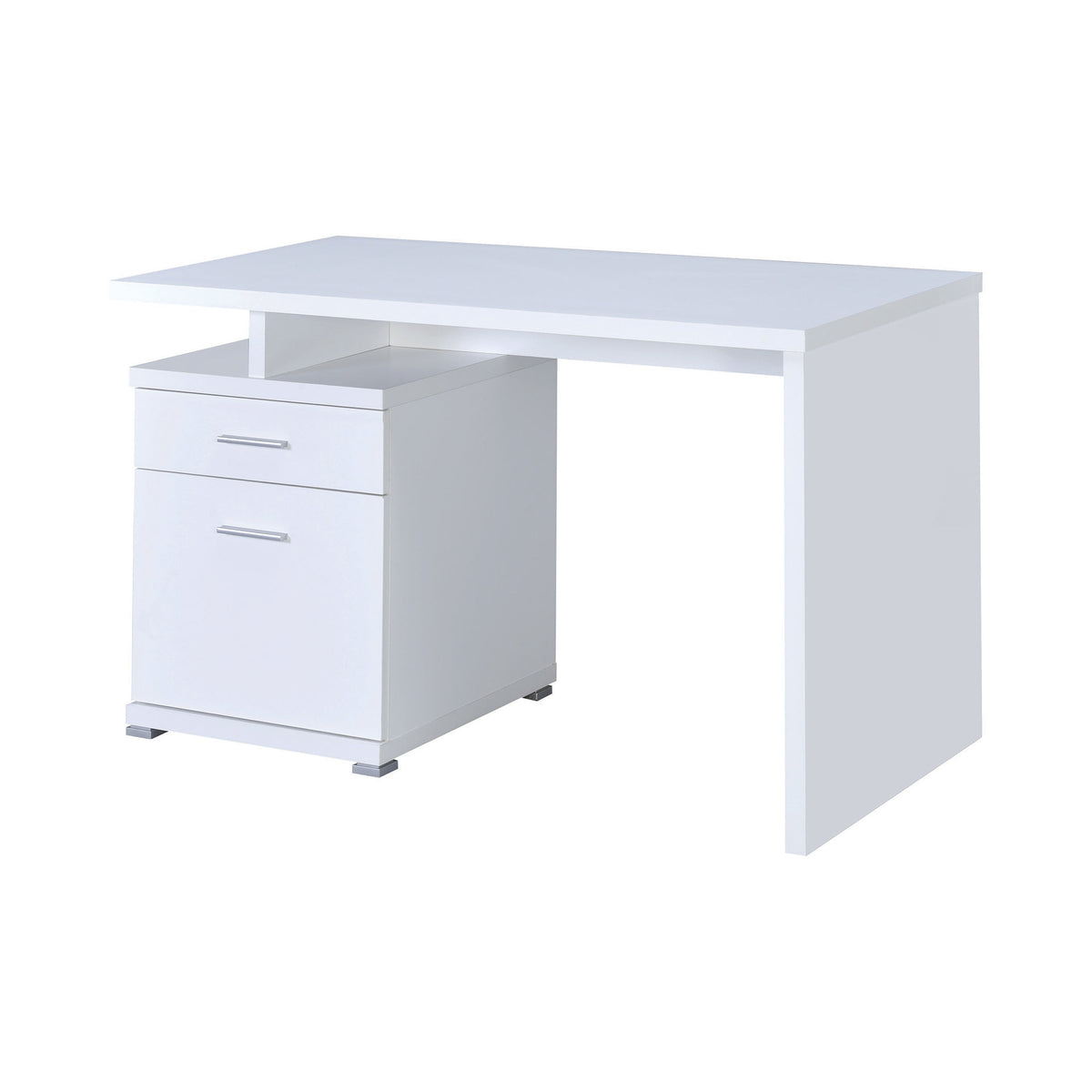 Coaster Irving 2-drawer Office Desk with Cabinet White Model 800110