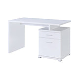 Coaster Irving 2-drawer Office Desk with Cabinet White Model 800110