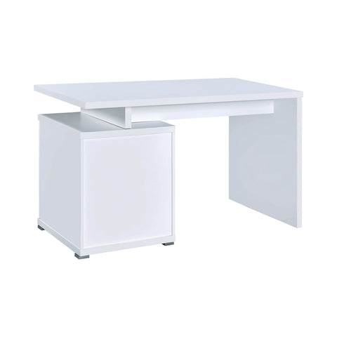 Coaster Irving 2-drawer Office Desk with Cabinet White Model 800110