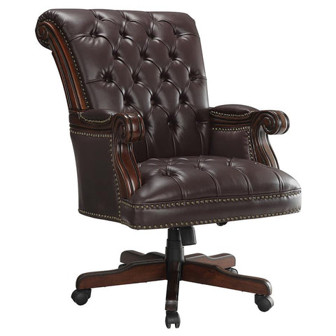 Coaster Calloway Tufted Adjustable Height Office Chair Dark Brown Model 800142
