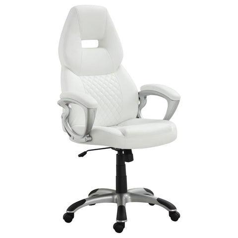 Coaster Bruce Adjustable Height Office Chair White and Silver Model 800150