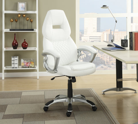 Coaster Bruce Adjustable Height Office Chair White and Silver Model 800150