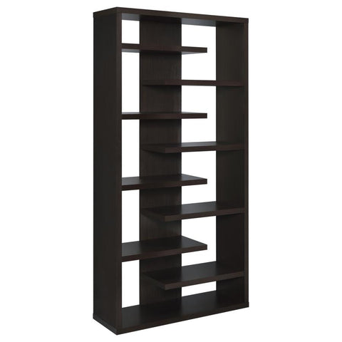 Coaster Altmark Bookcase with Staggered Floating Shelves Cappuccino Model 800265